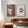 Fashion Canvas Painting Nordic Wall Art Abstract Beautiful Line Lip Print Posters and Prints Wall Pictures Living Room Home Deco