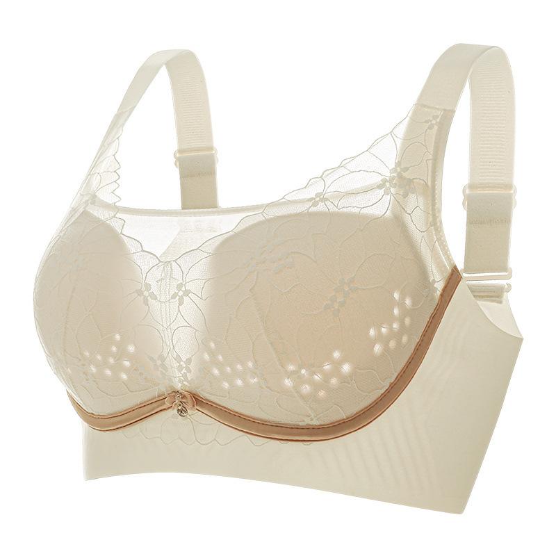 French Lace Bra Women's Gathering Adjustable Bra Sexy Summer Breathable Bra
