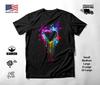 Colorful Heart Neon Graphic T-Shirt Black Unisex S-2XL