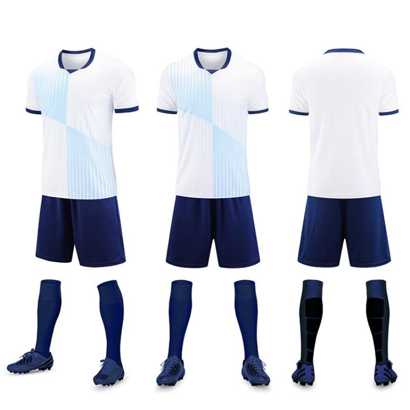 Football Jersey Set Men'S Game Sports Jersey Adult Primary School Students Children'S Training Jersey Short-Sleeved Jersey Quick-Drying
