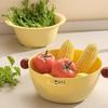 Double Layer Fruit Vegetable Washing Bowl Water-Filtering Basin Food Storage Container  Household