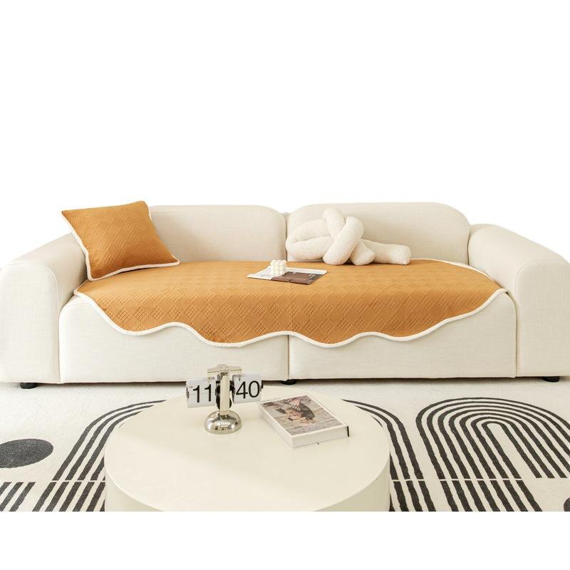Cream Wind Irregular Special-Shaped Sofa Cushion New  Winter Warm Plush Straight Row Leather Sofa Cover Cloth Towel