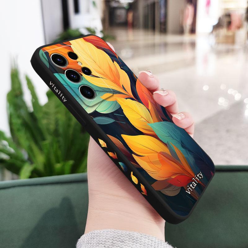 

Colorful Leaf Phone Case For Samsung Galaxy S25 FE S24 S23 S22 S21 S20 S10 S10E Ultra Plus Note 20 Ultra 10 Plus Cover Galaxy S20