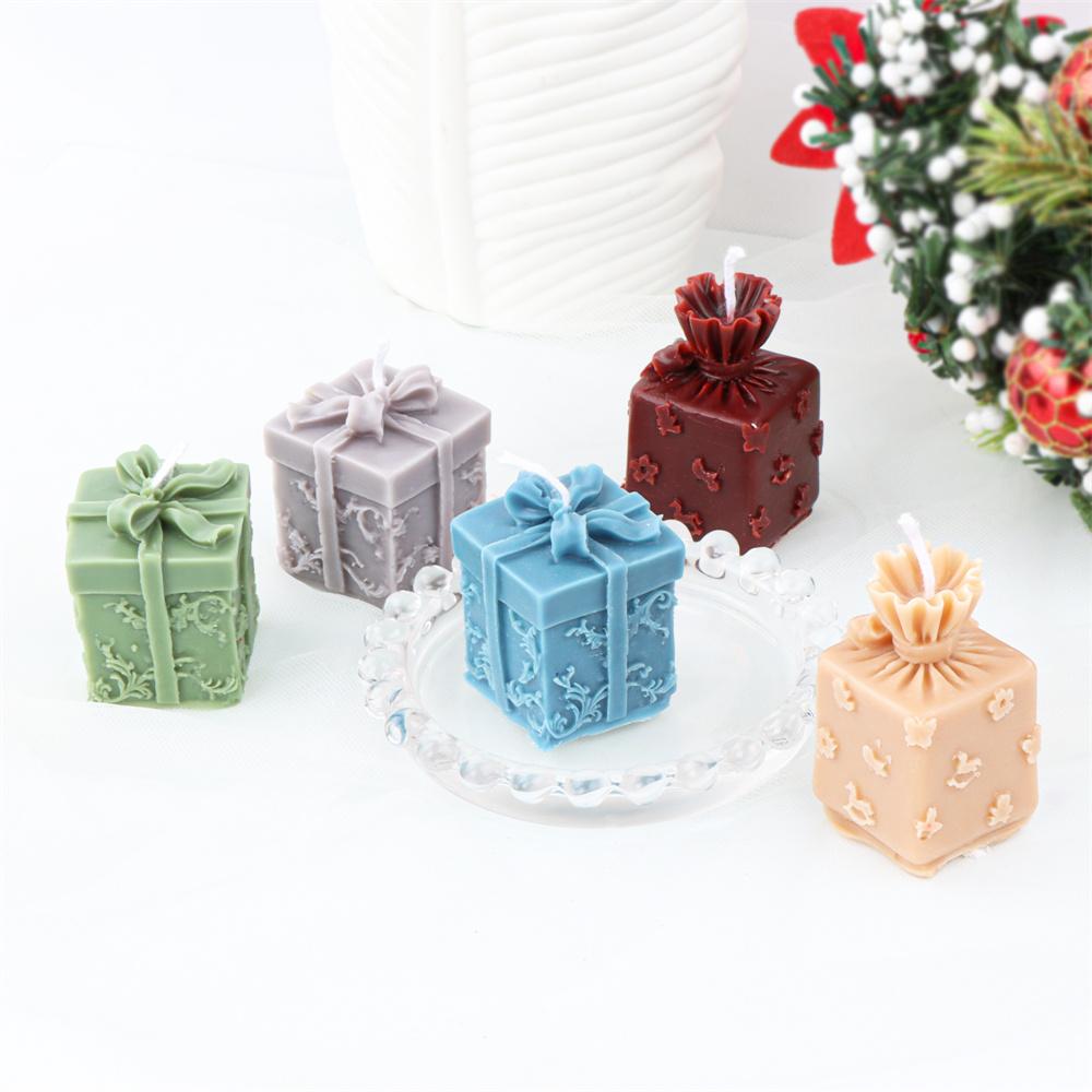 3D Reusable Gift Box Silicone Mold DIY Scented Candle Present Boxes Candles Mold Soap Resin Mould Christmas Decor