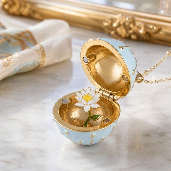 Openable Oval Pendant Necklace Dainty Birth Flower Necklace January To December