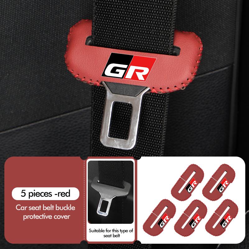 MZD1  For Toyota Car Seat Belt Buckle Plug Leather Car Seat Belt Clip Protective Covers Crown GR Corolla YARIS Auris C-HR Hilux Vios