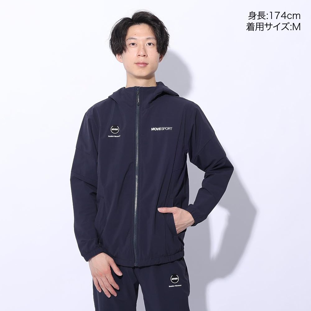 DESCENTE Stretch Cool Touch Nylon Hoodie NV XO 4-Way Two-Tone Full-Zip