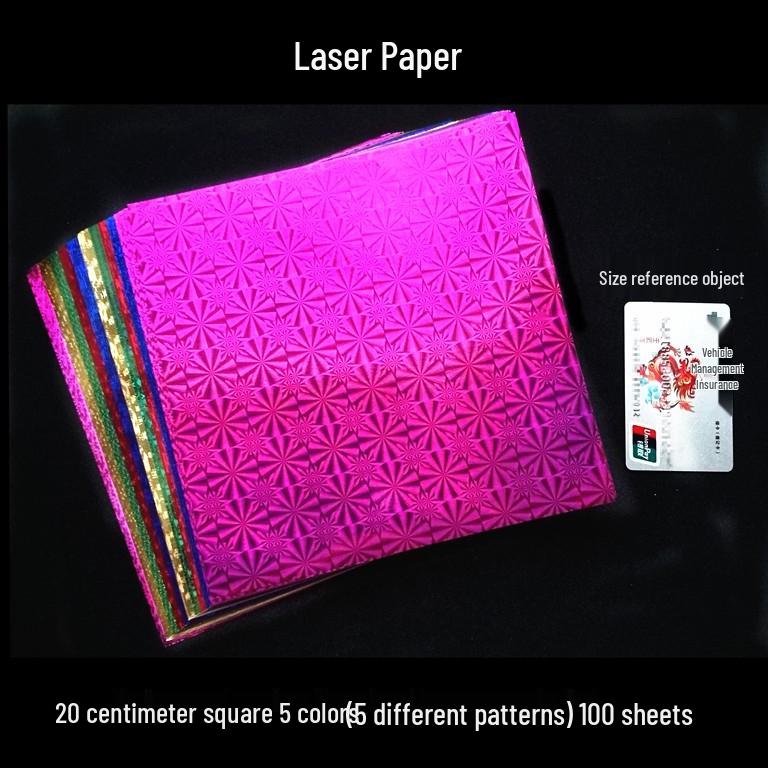 Pearlescent Laser Origami Paper - Shimmering Colors for Children's Crafts and Thousand Paper Cranes