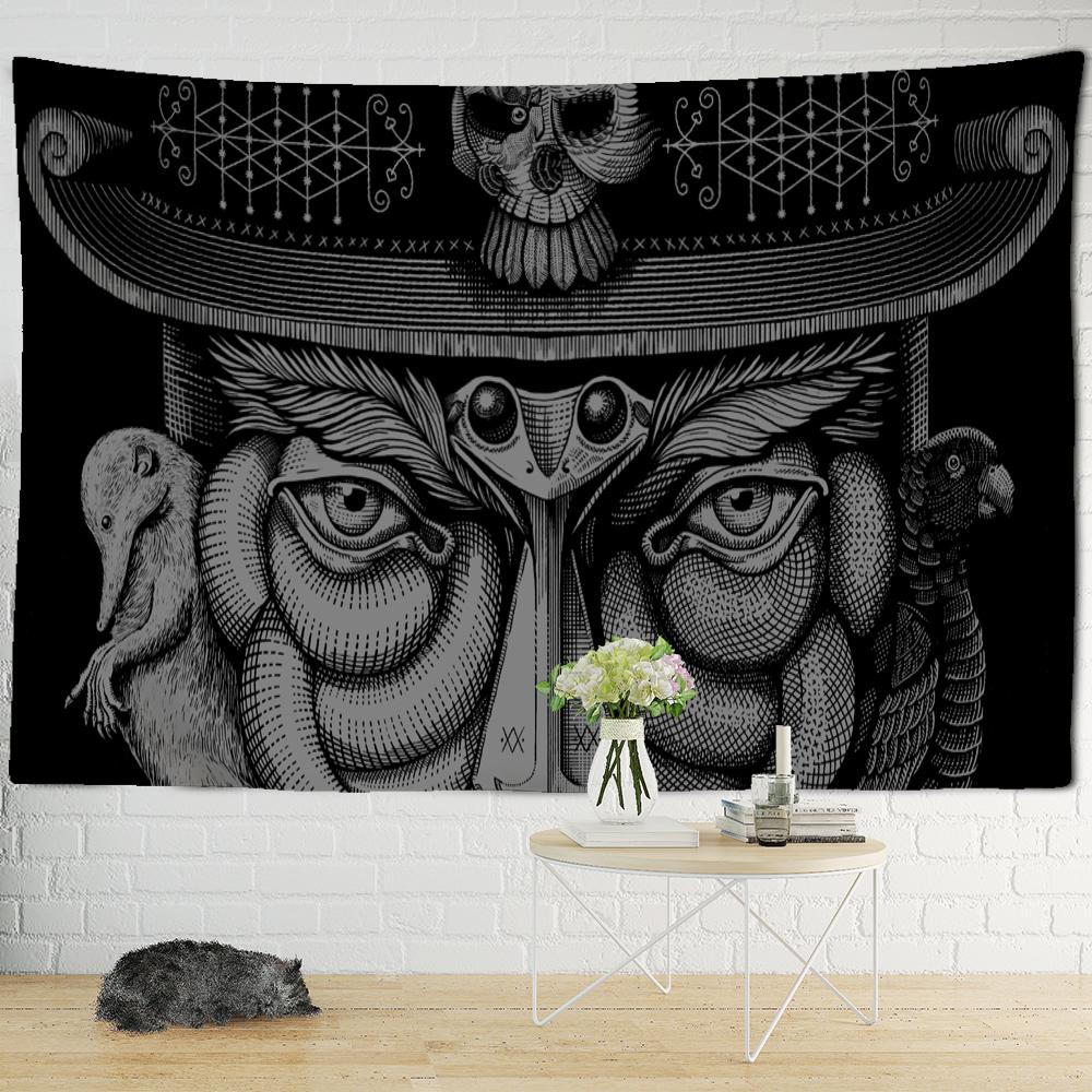 Tapiz de Ojo Psicodélico Colgante de Pared Bruja de la Muerte Mandalas Tapiz Arte Oscuro para Dormitorio Sala de Arte Decoración del Hogar