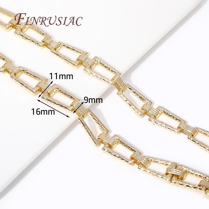 

Латунь с покрытием 14-каратным золотом Толстые Широкие Большие Цепи Для Изготовления Аксессуаров Для Ожерелий DIY Изготовление Украшений Цепи Различные Стиль 1 Meter