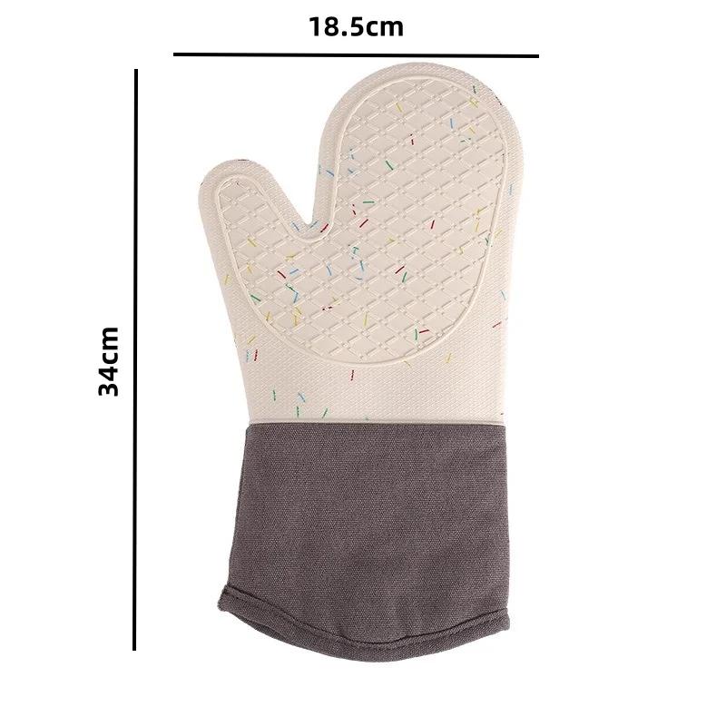1 Pc Flexible Heat-resistant Silicone Oven Glove with Stylish Design Soft Microwave Glove Baking Supply Safe Kitchen Accessories