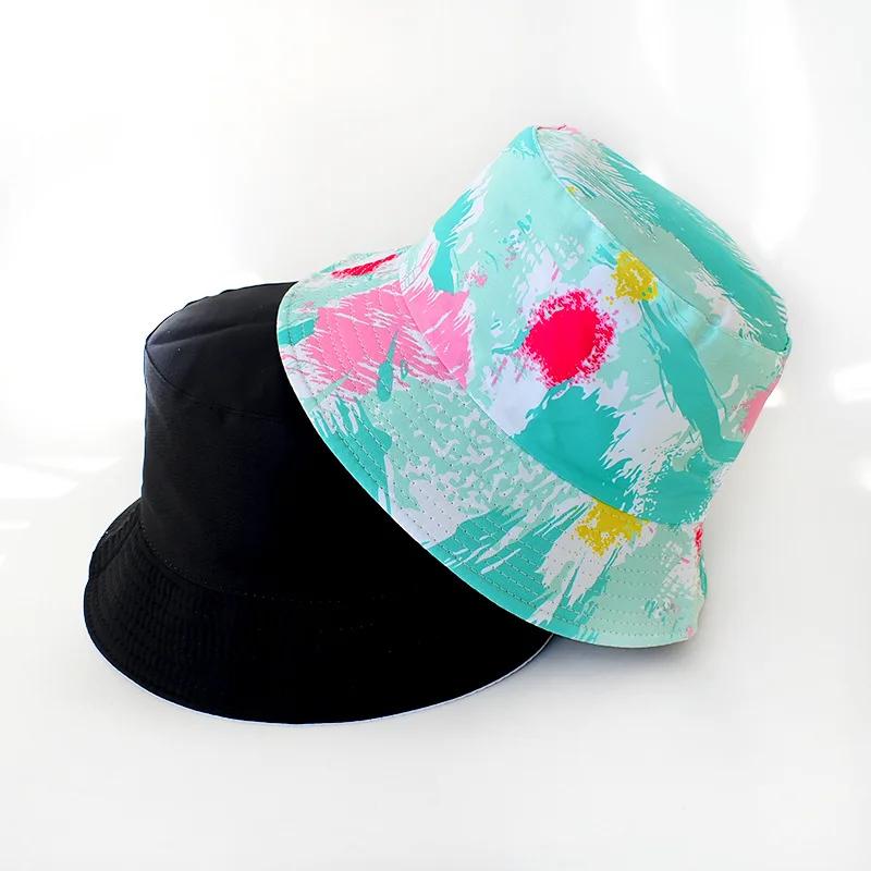 New Street Graffiti  Men's Bucket Hat Double-Sided Hip Hop   Outdoor Women Caps Beach Sun Protect Fishing Unisex Bonnet