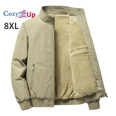 Cozy Up Giubbotti da Uomo Zip Intera Collo Alto Lungo Pile Sherpa Vintage Giubbini Camicia da Camionista Cappotto con Tasche