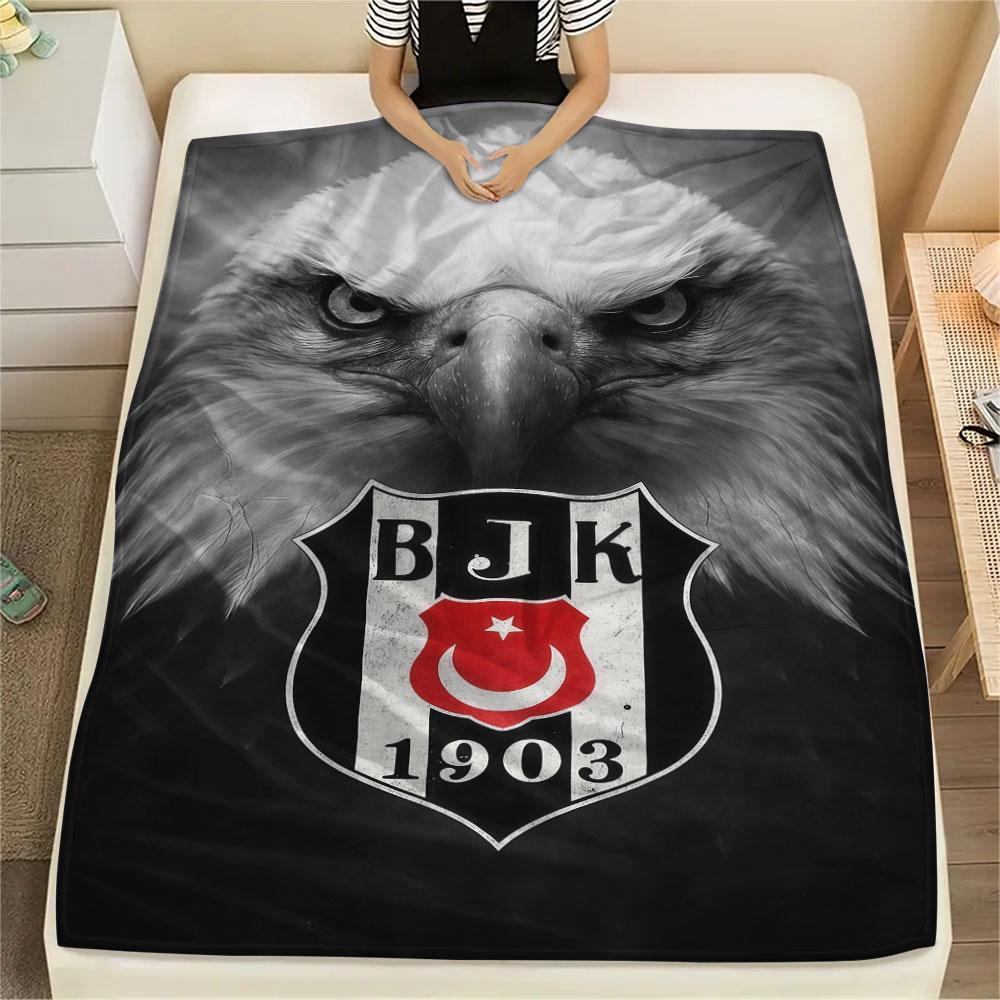 1PC Besiktas Gymnastics Club Patterned Flannel Blanket Suitable For All Seasons for Home Decor Warmth and Comfort Gifts Holiday Present
