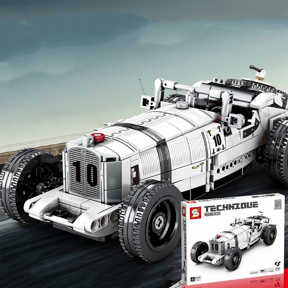 Machinery Pull Back Sports Car Building Blocks Toys Small Particle Bricks Racing Vehicle Assembled Model Holiday Gifts For Boy