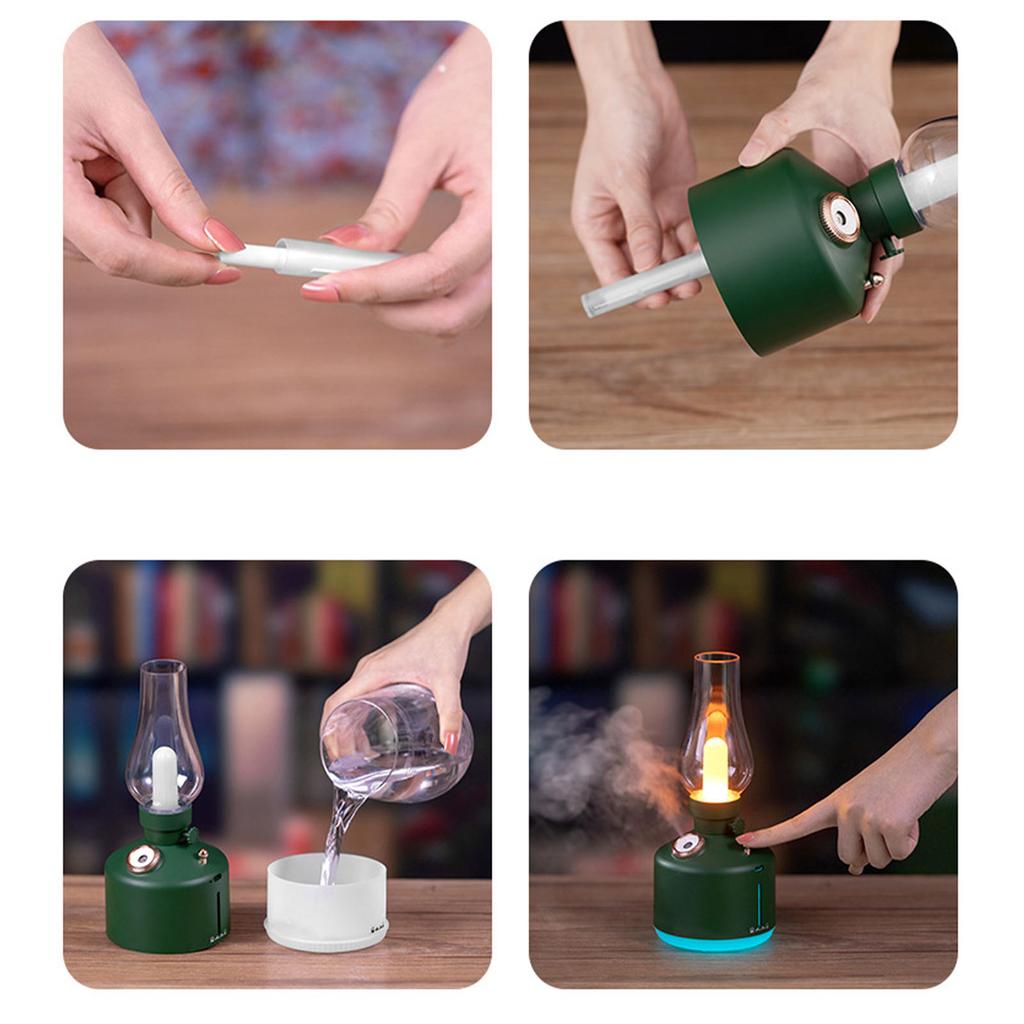 Vintage Light Humidifier Quiet USB Charging Dimmable Small   Diffuser Humidifier Desk Lamp for Bedroom   Living Room