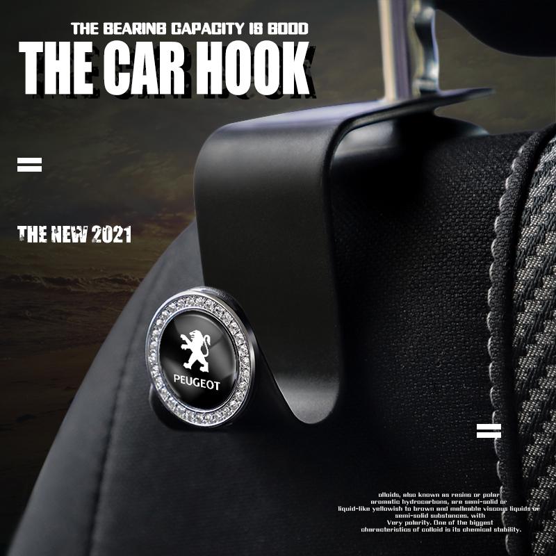 2Pcs Car Interior Portable Seat Back Hooks For Peugeot 206 307 308 207 3008 208 407 508 2008 5008 301 406 408 607 4008 107 106