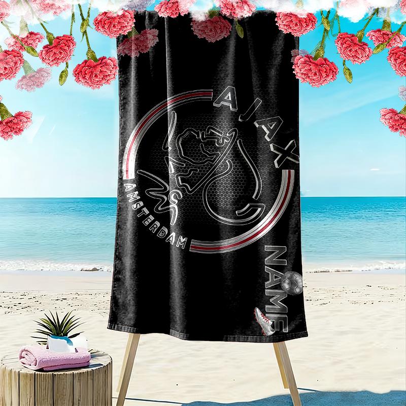 Custom Name,AFC Ajax Print Beach Towel, Large Soft Quick Dry Towel for Beach Camping Swimming