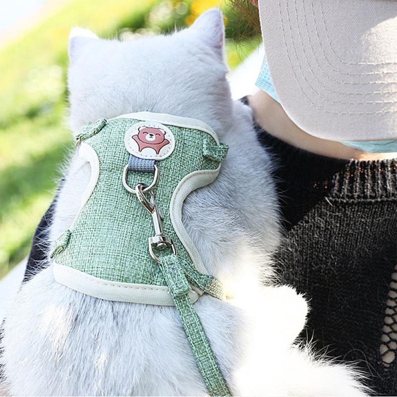 Cat Chest Back Harness Leash Adjustable Length Pet Traction Cat Dog Traction Rope Collar Cat Supplies Pet Harness Belt
