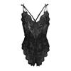 Women's Sexy Lace Lingerie Bodysuit Deep V-Neck Floral Lace Teddy, Adjustable Straps, One-Piece Sleepwear