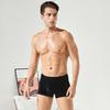 Men Boxer Underwear Mid-rise Elastic Waistband Solid Color Shorts Briefs Solid Color Ice Silk Summer Panties Daily Wear