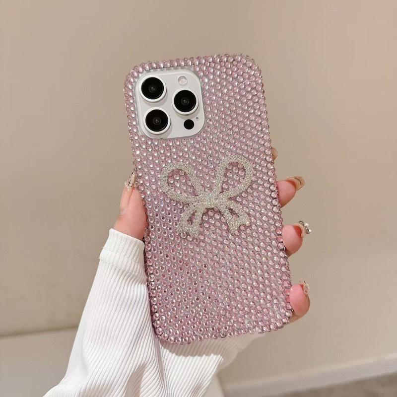 

Роскошный трехмерный бант из страз для iPhone 17 Apple 16 Promax Женская мода и роскошь 15 iPhone 7/8/SE 2020