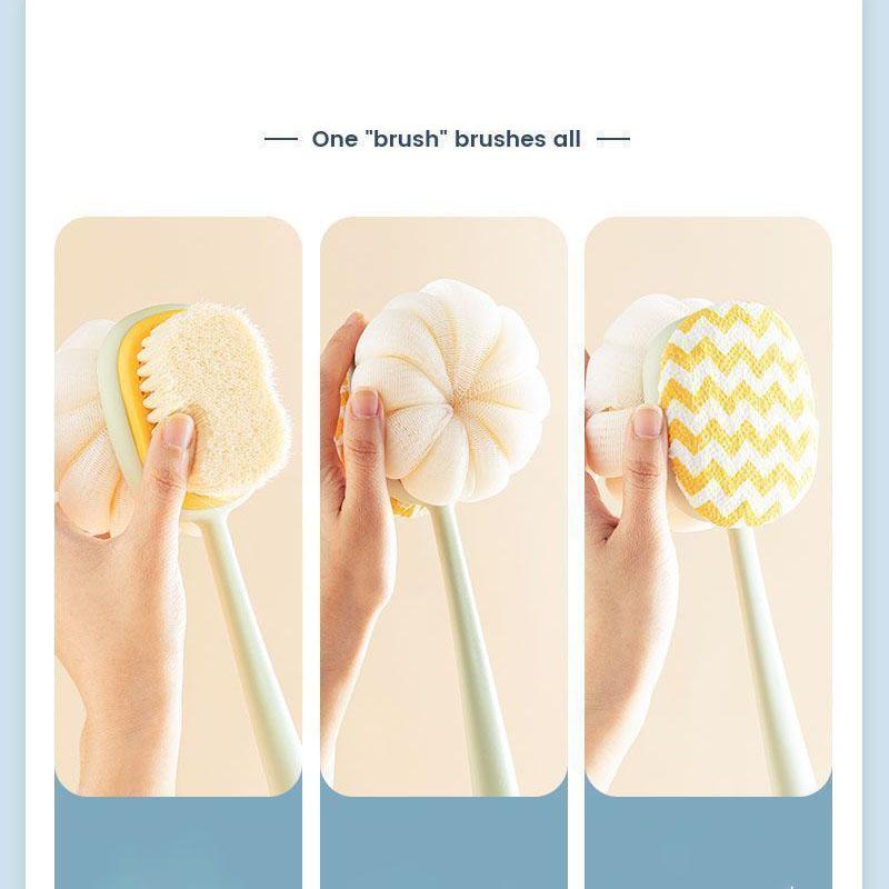 

Волшебный инструмент для растирания спины, мягкая меховая двухсторонняя щетка для ванны с длинной ручкой, ванна для растирания спины 2 в 1, многофункциональная ванна 2PCS