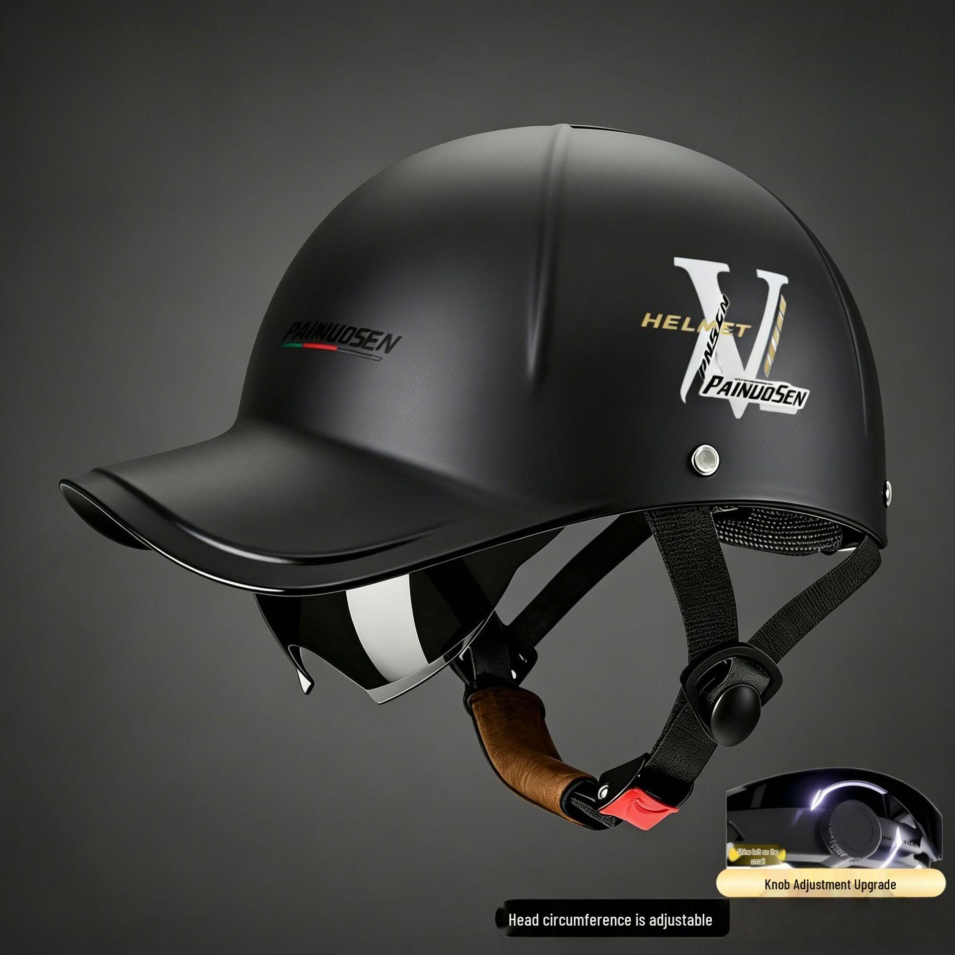 Unisex All-Season Electric Vehicle Safety Helmet for Scooters & Motorcycles, Summer Half Helmet One Size