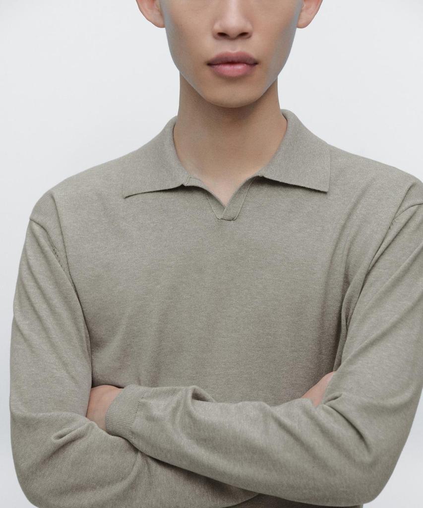 Masimodutti Cotton Knit Polo Sweater