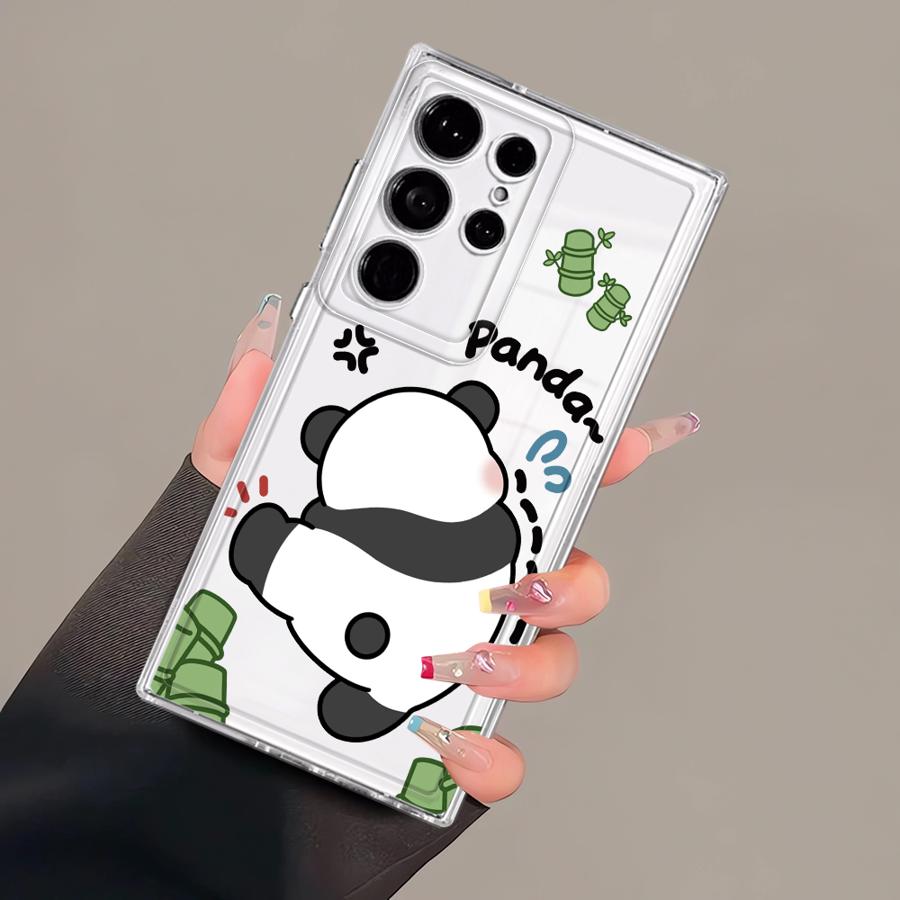 

Case for Samsung Galaxy S26 S21 Note 20 Ultra 10 S24 S22 FE S23 Ultra S25 Edge S20 Plus Phone Cover Cute Panda Funny Galaxy S23 FE