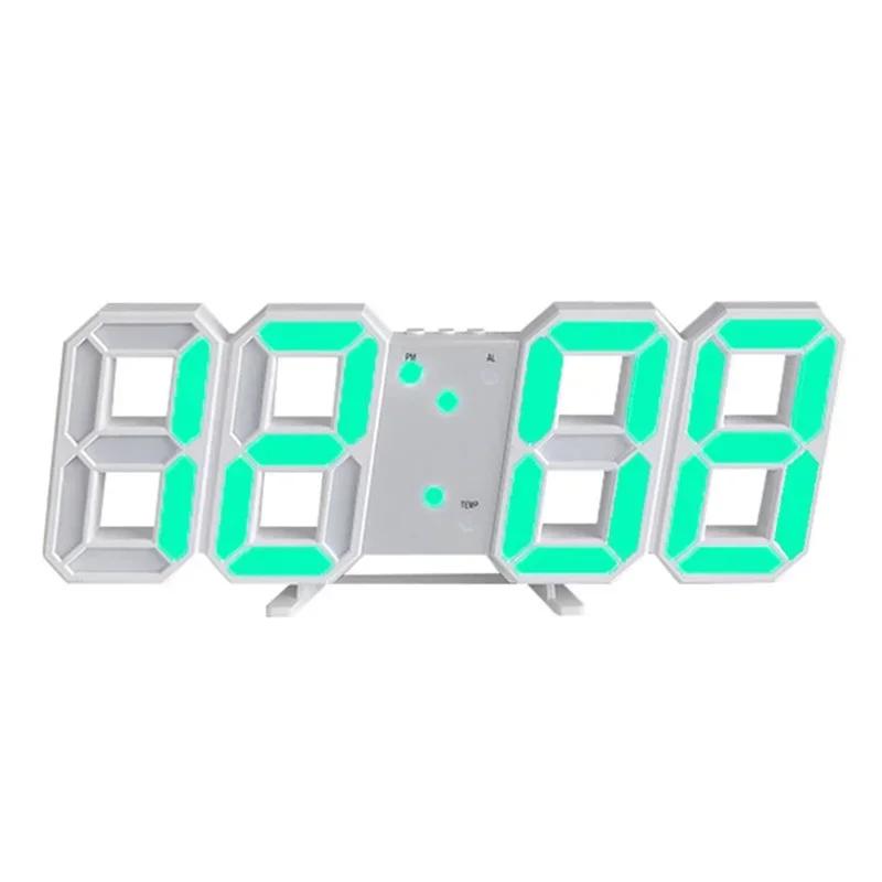 3D LED Clocks Digital Wall Clock Living Room Home Decoration Bedroom Mode Light Decor Large Digital Watches Hanging Garden