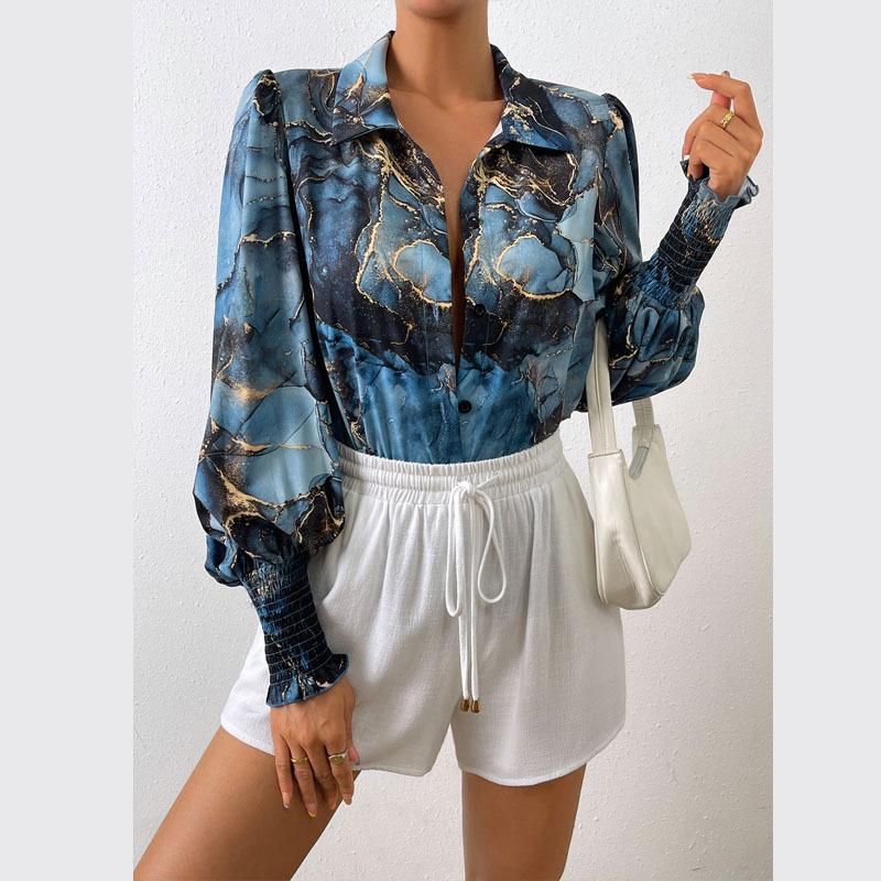 Women's Long-Sleeve Printed Shirt - European & American Autumn Style