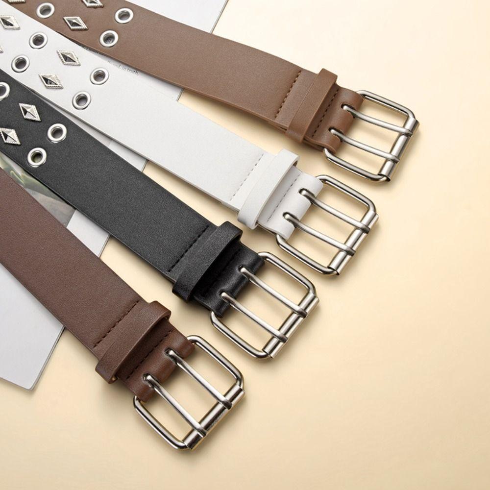 Retro Business Waist Belt Luxury Design Punk Waistband Rivet Belt  Paired with Skirts Jeans