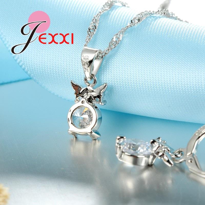 New Arrival Trendy Cute Animals Pendant Necklace Earrings Set With Luxury Austrian Crystal Low Price Women Jewelry
