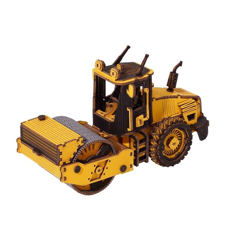 

Tsukurunsu® [Official Japanese sales/Japanese instruction manual included] Robotime 3D wood puzzle Working car series series (road roller)