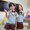 British College Style Primary School Summer Uniform Set for Kindergarten Graduation Photos