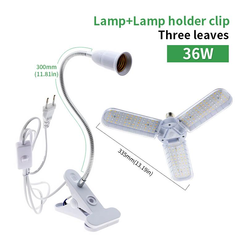 24W 36W 48W Katlanabilir LED Büyümek Işık Tam Spektrum E27 Bitki Büyüyen Işık Phytolamp Ampul Kapalı Bitkiler Için Çiçek Fide