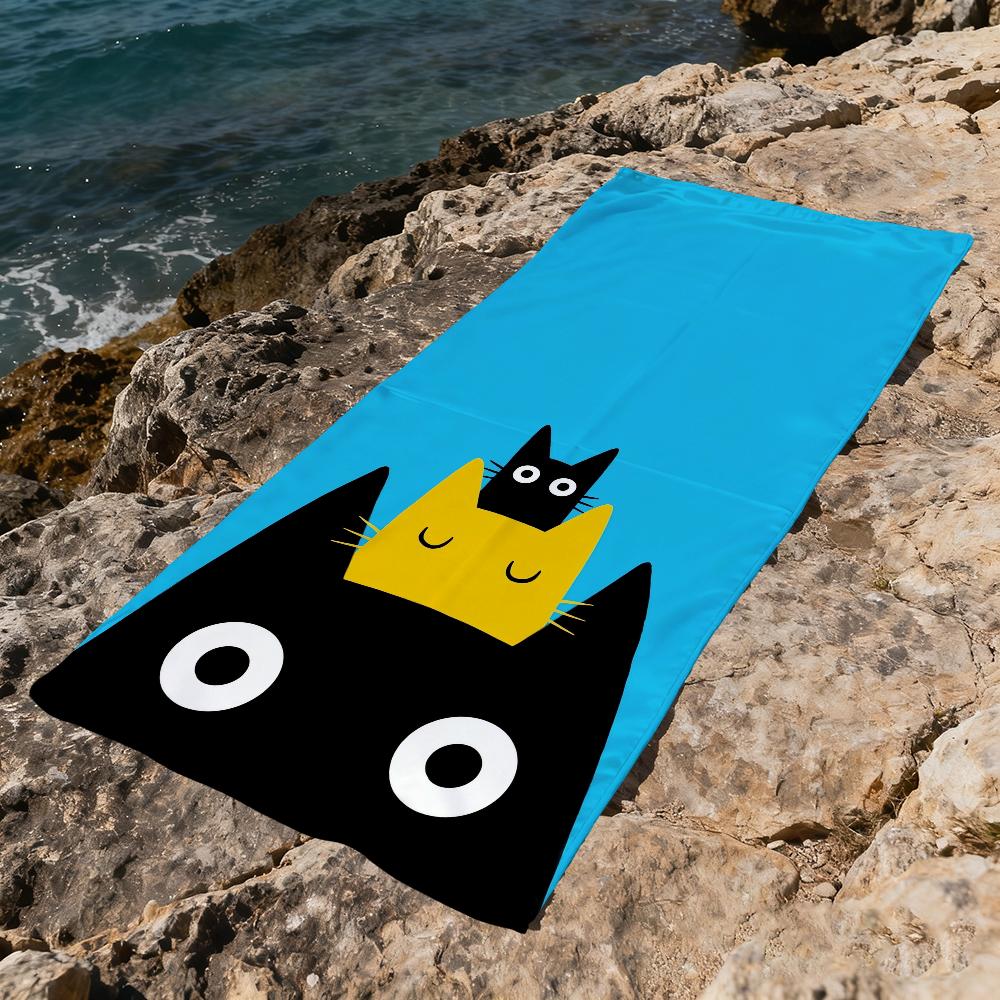 fahion funny cute cat M-Merle Goll art Towel Beach Quick Dry Soft Pool Towels Gift for Travel Gym Shower Camping sports