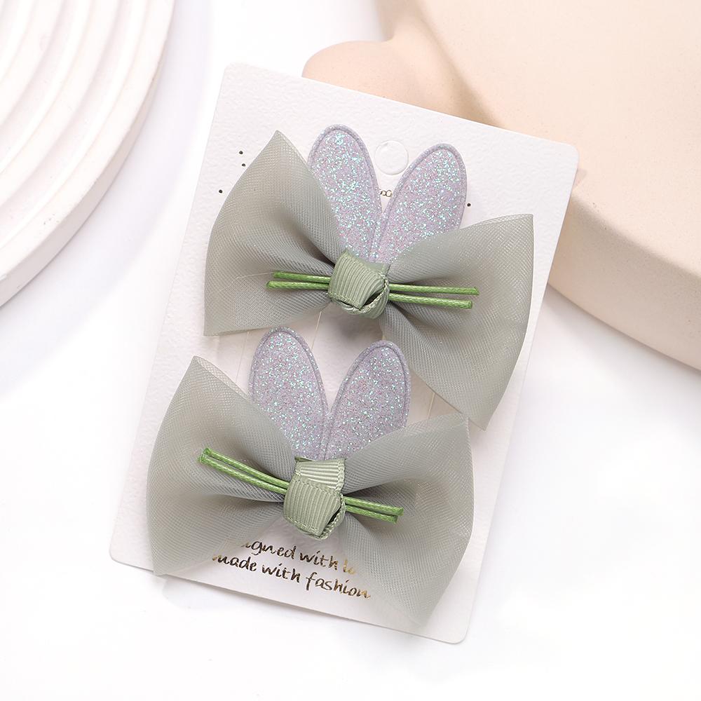 2pcs/set Lovely Bow Hairpins Solid Color Gauze Bows Clip for Kids Sweet Soft Hair Clips Pink Princess Girls Hair Accessories