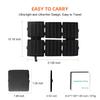 30W ETFE Foldable Solar Charger Waterproof Power Bank with USB Ports for Outdoor Camping Hiking Emergency Power Station