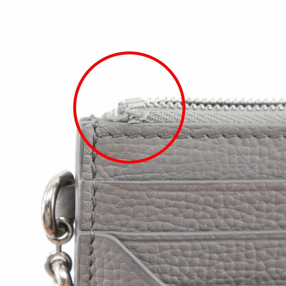 LOEWE anagram Card Case Square Card Holder Coin Purse Women Used