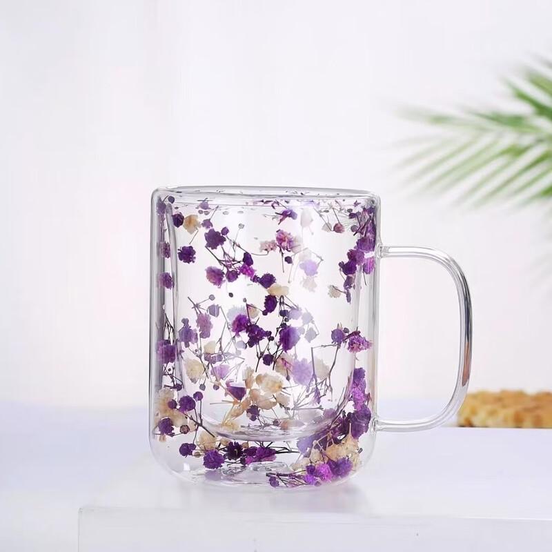 Рождественский набор стеклянных кружек с двойными стенками и сушеными цветами