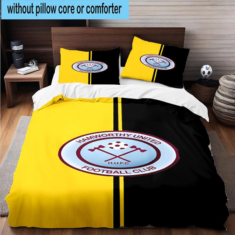 3PCS Football Club Ham-worthy Homes Bedding Set,Including 1pc Duvet Cover And 2pcs Pillowcases Perfect for Bedroom, Dormitory, Fan Christmas Gift