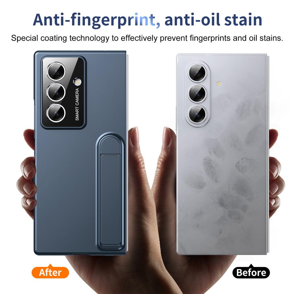 KEYSION Shockproof Case for Samsung Galaxy Z Fold 7 5G Hard PC Kickstand Phone Back Cover with Tempered Glass Screen Protector