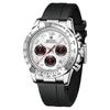 BENYAR New Casual Mens Quartz Watches Steel Bezel Silicone Strap Waterproof Multifunctional Luminous Wristwatch For Man