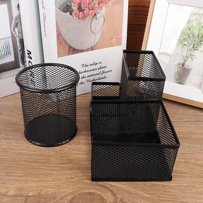 Desk Stationery Organizer Creative Metal Pen Holder Pencil File Storage Rack Storage Box Storage Box Office Accessories Desktop Ornament