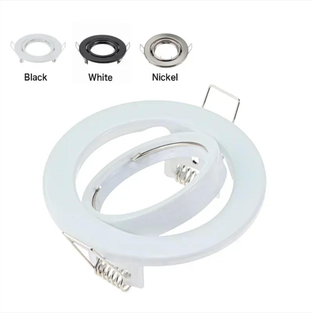 1/10PCS Modern Recessed Downlight Lamp Frame, GU10 MR16 Ceiling Spot Light Black White Nickel Round Spotlights Cut-Out 70mm