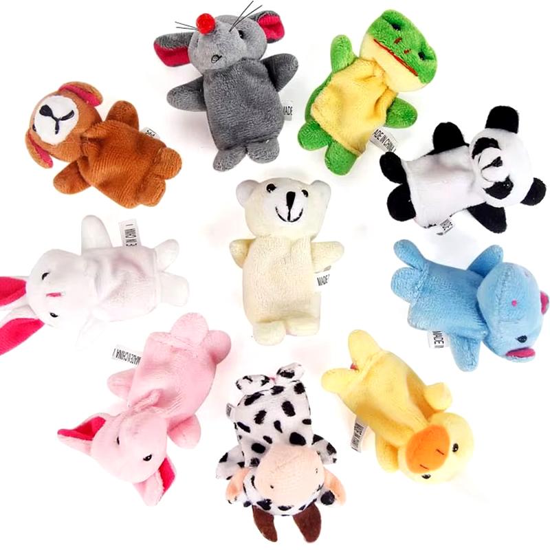 Cartoon Finger Puppet Role Play Story Telling Props Family Animal Style Parent-Child Interactive Doll Early Education Gift ZYF