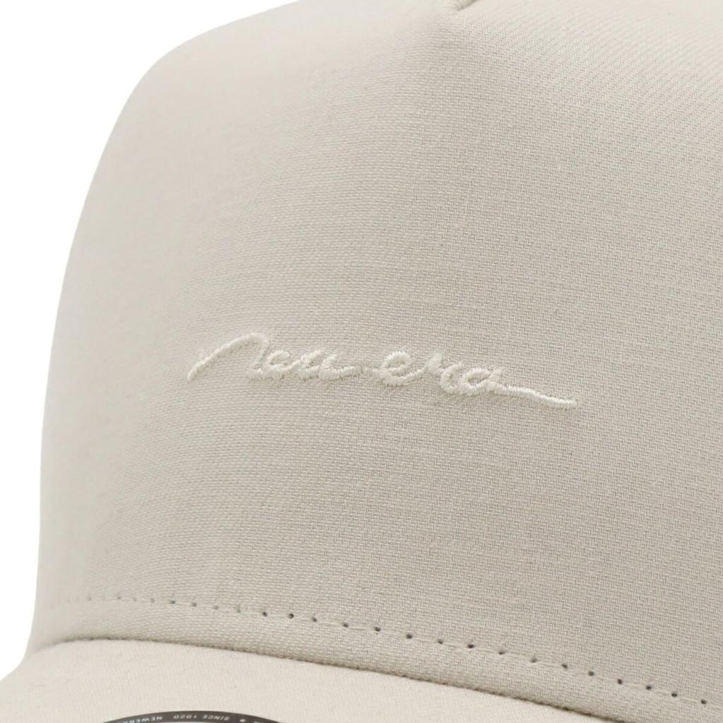 New Era 9FORTY Cap In Light Flax Cotton with Handwritten Exclusive To and 9FORTY 940 Cap with Long Visor and Perfect for Spring and Adjustable Sizes