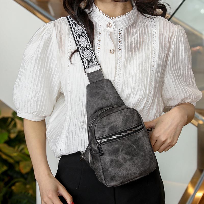 Wide Shoulder Strap Chest Bag Single Shoulder Bag Crossbody Bag Women's Bag